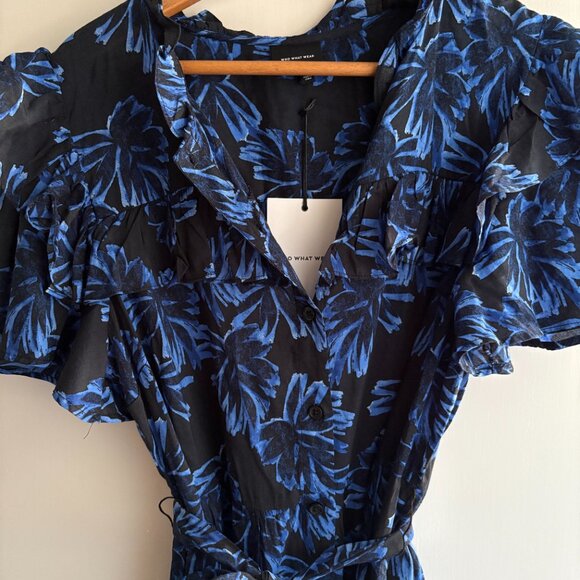 Who What Wear Belted Floral Ruffle Dress - Picture 2 of 4